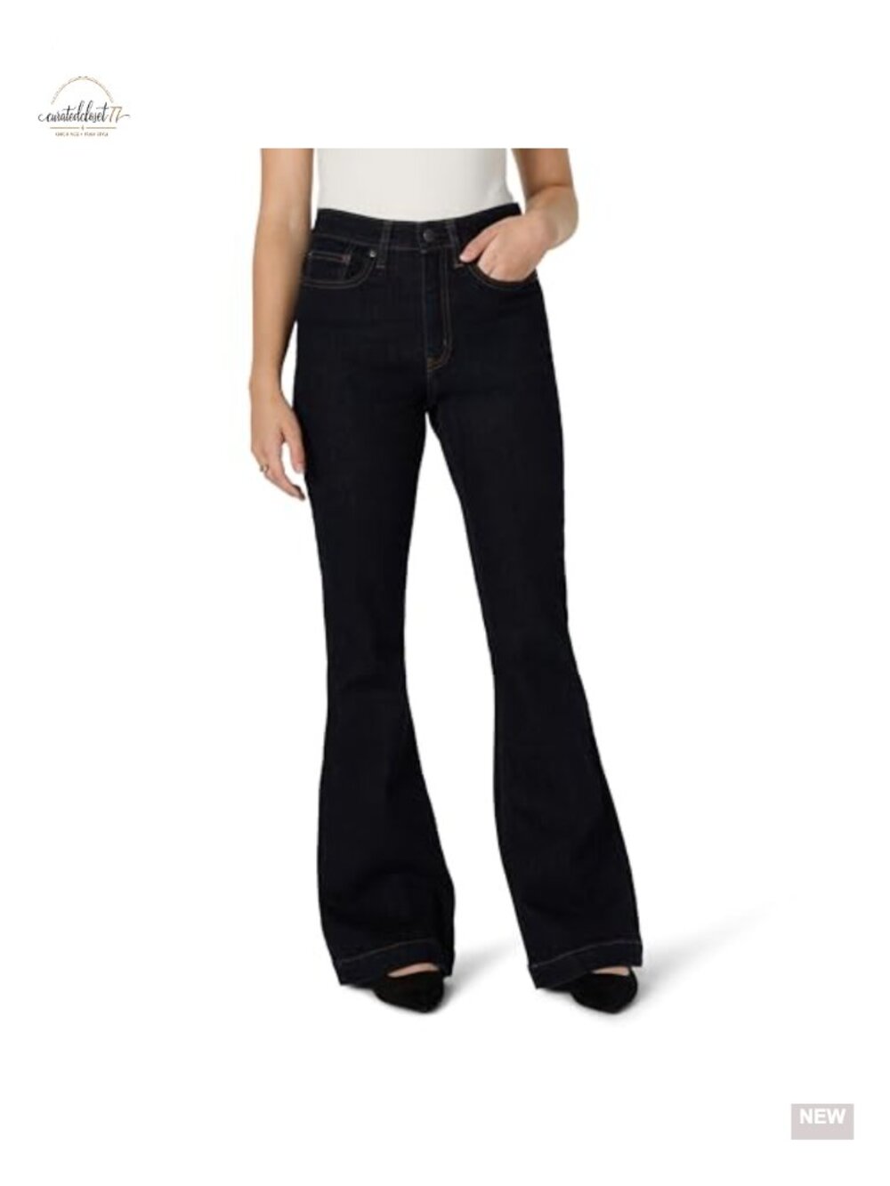 Women's High Stretch High-Rise Flare Jeans Flattering Denim